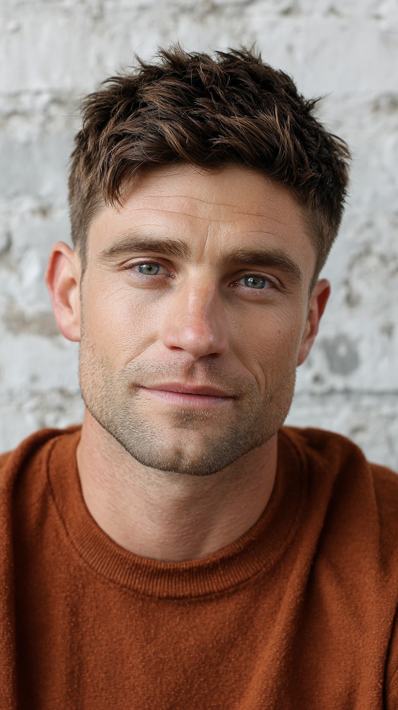 Textured Short Chop with Angular Fringe for Men