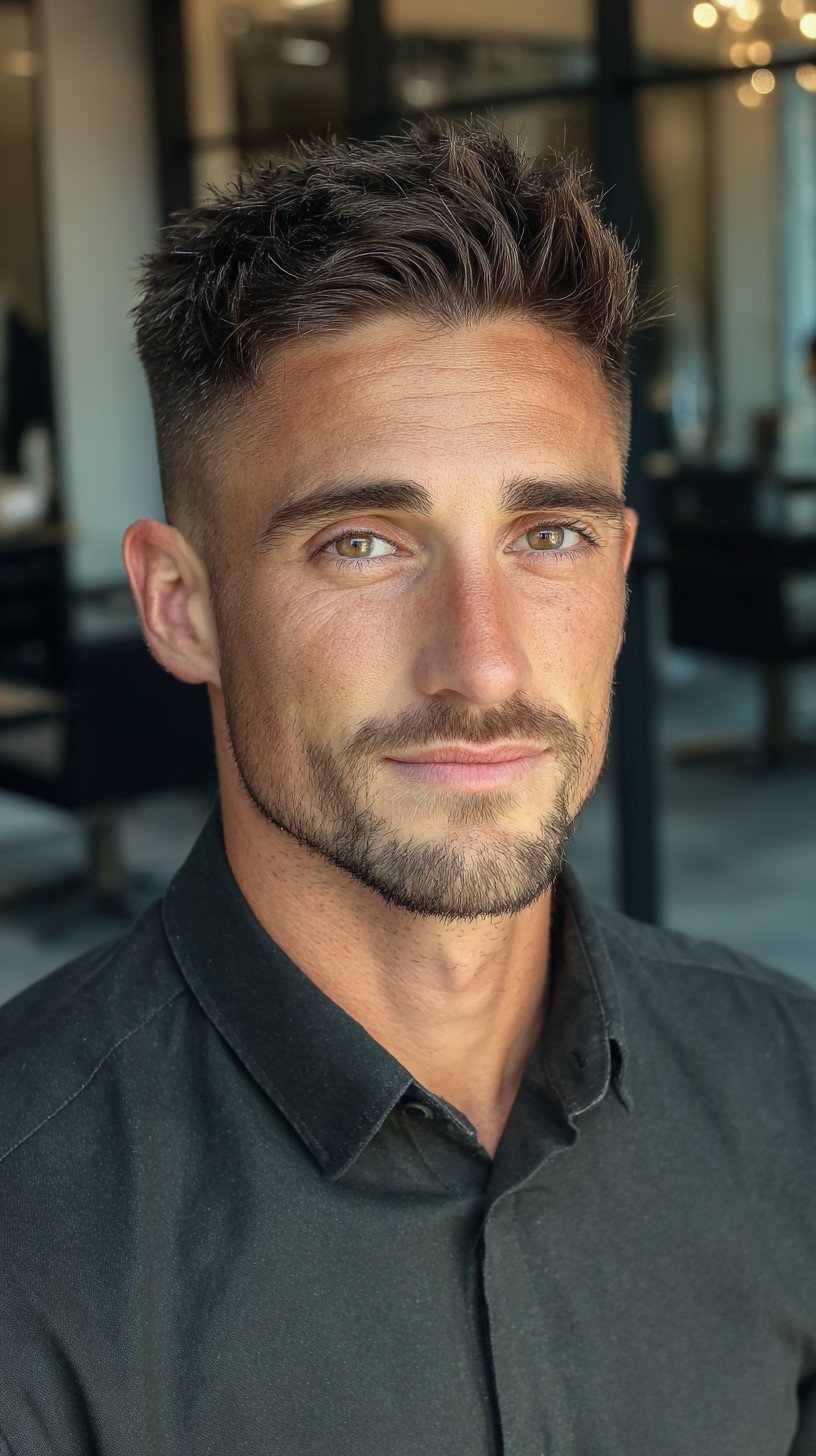 Textured Taper Fade with Defined Top