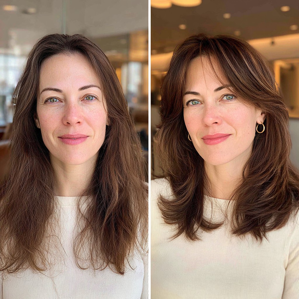 Voluminous Chestnut Layers with Soft Framing