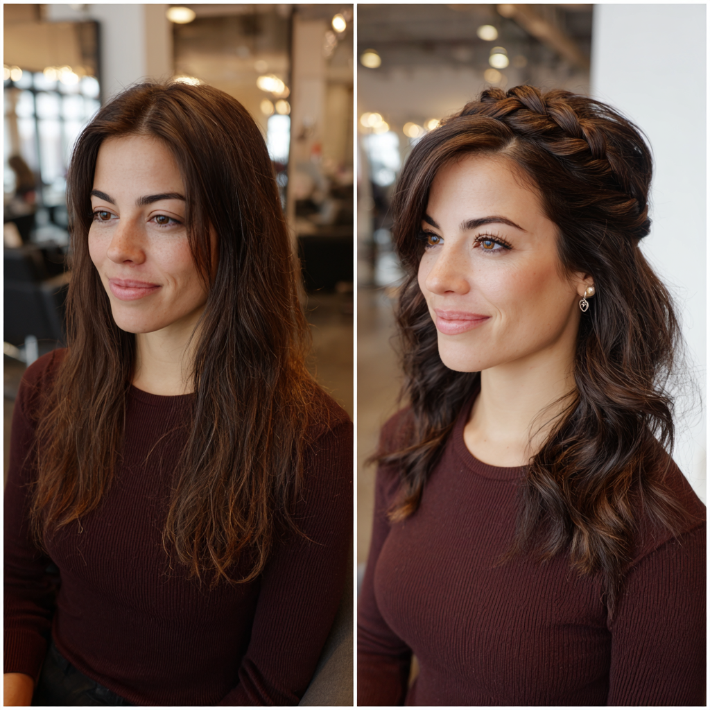 Beautiful Braided Updo with Soft Waves