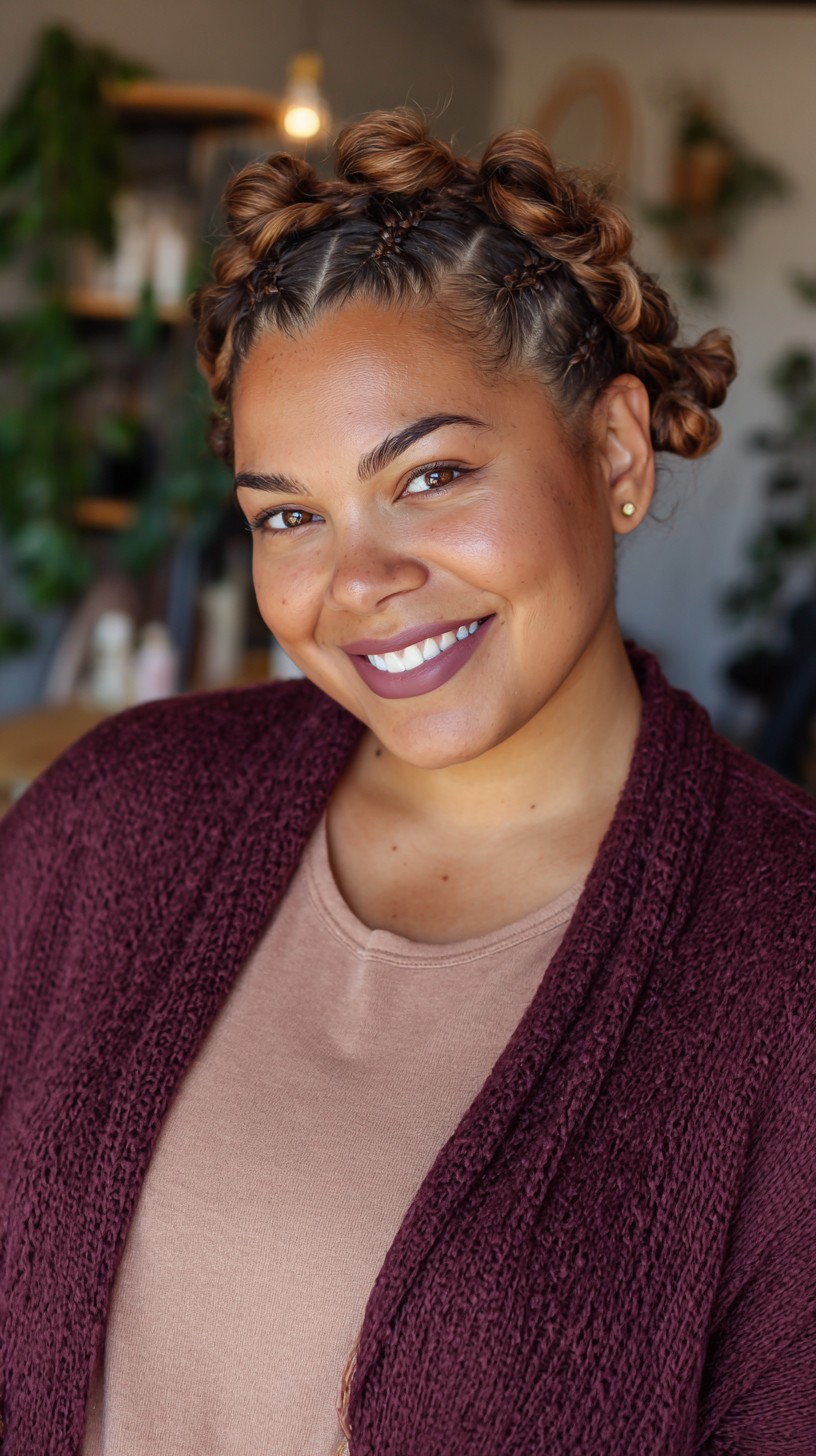 Braided Crown with Playful Tendrils