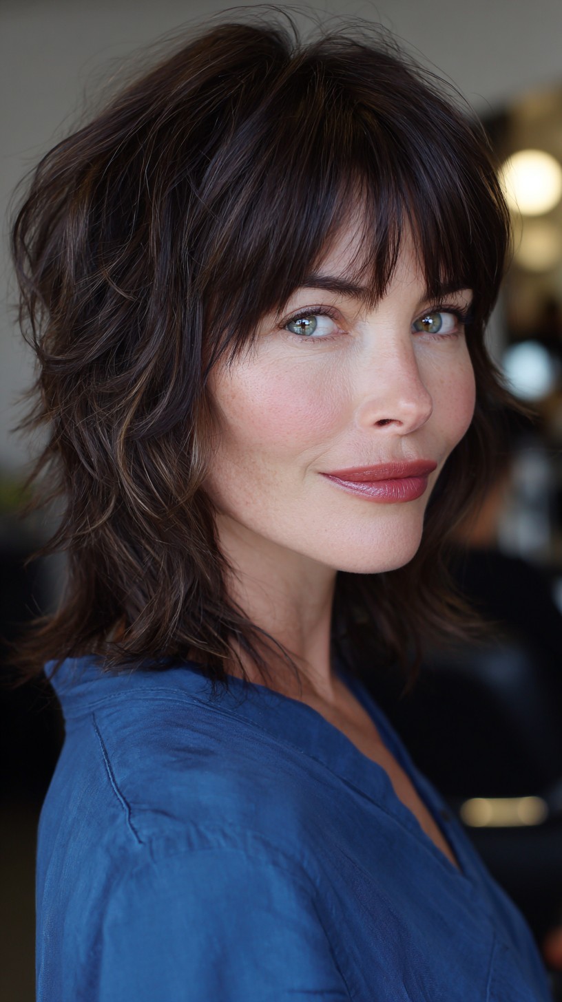 Breezy Textured Shag with Bangs