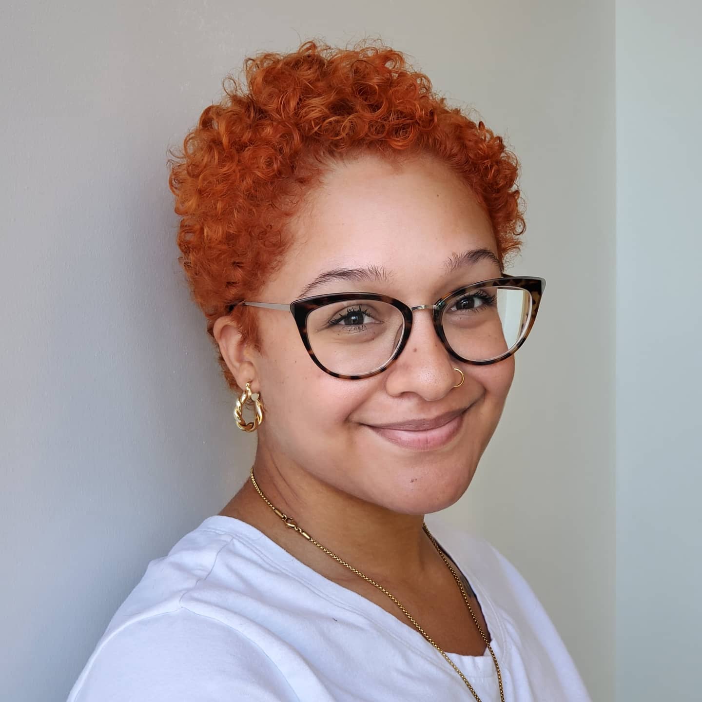 Bright Citrus Curly Tapered Pixie