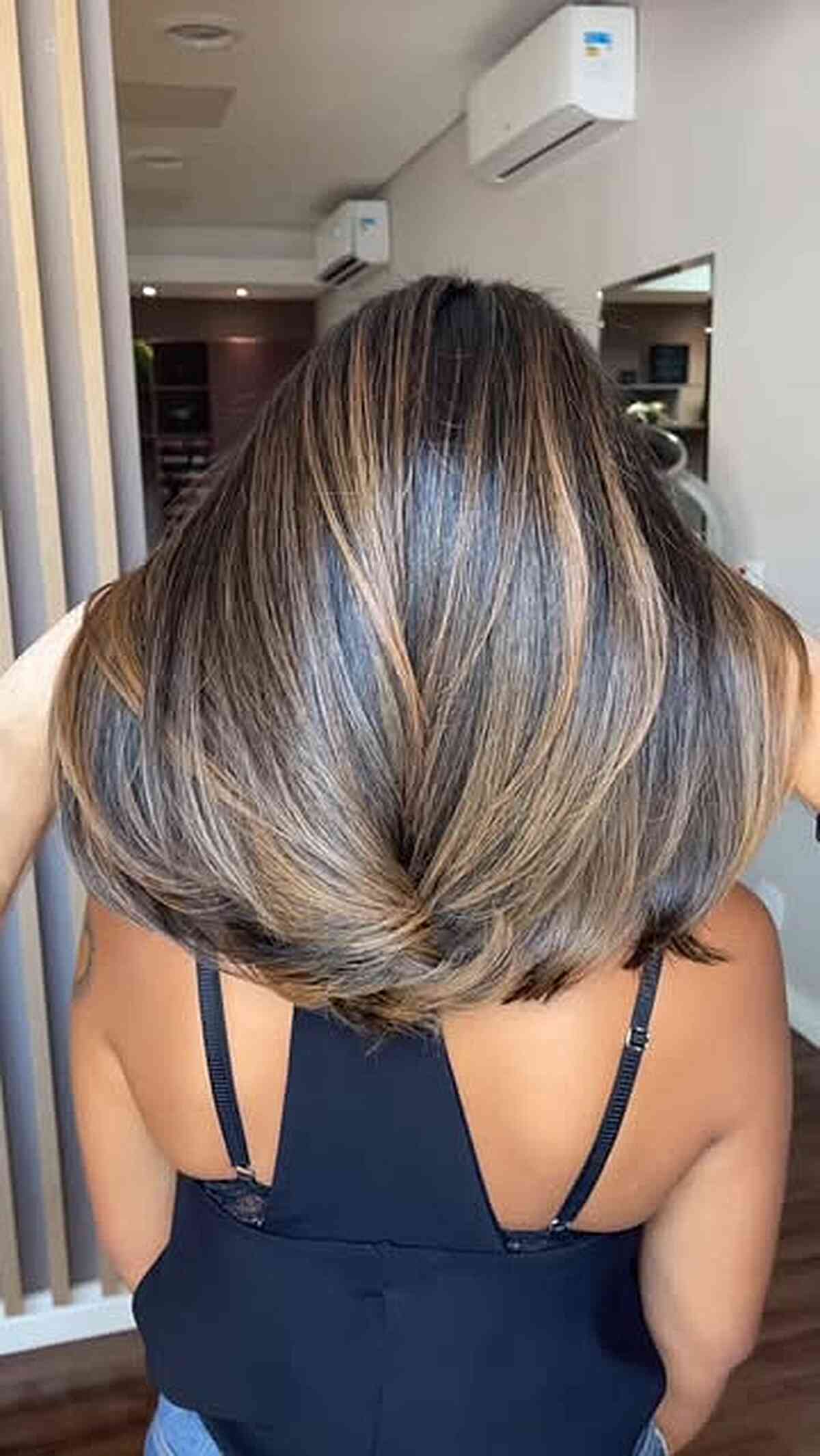 Brunette Hair with Caramel Blonde Highlights