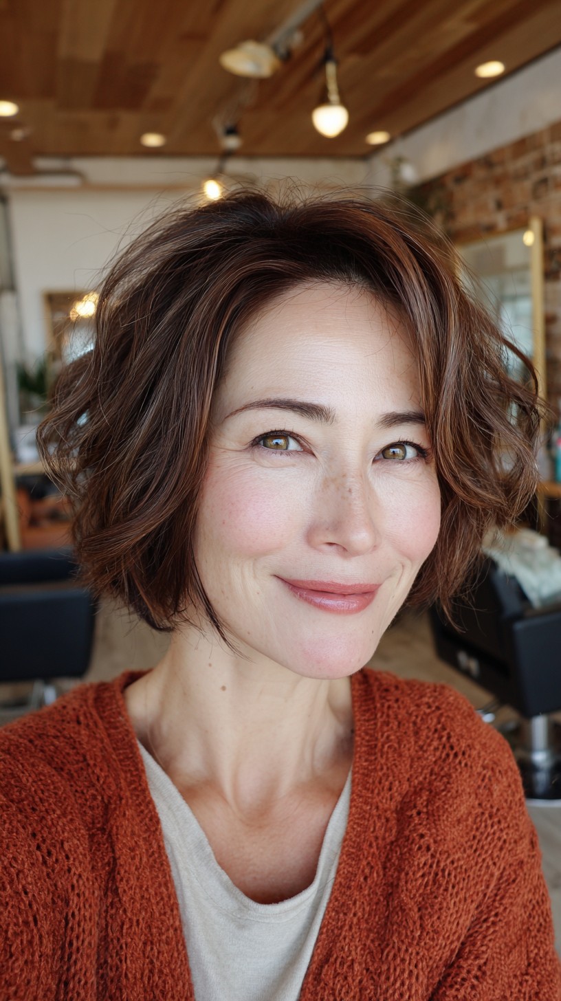 Casual Cinnamon Wavy Bob