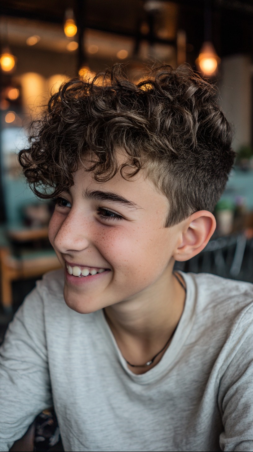 Charming Curly Top with Crisp Fade