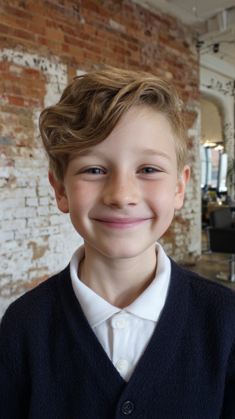 Charming Swooped Side Partition with Wavy Texture