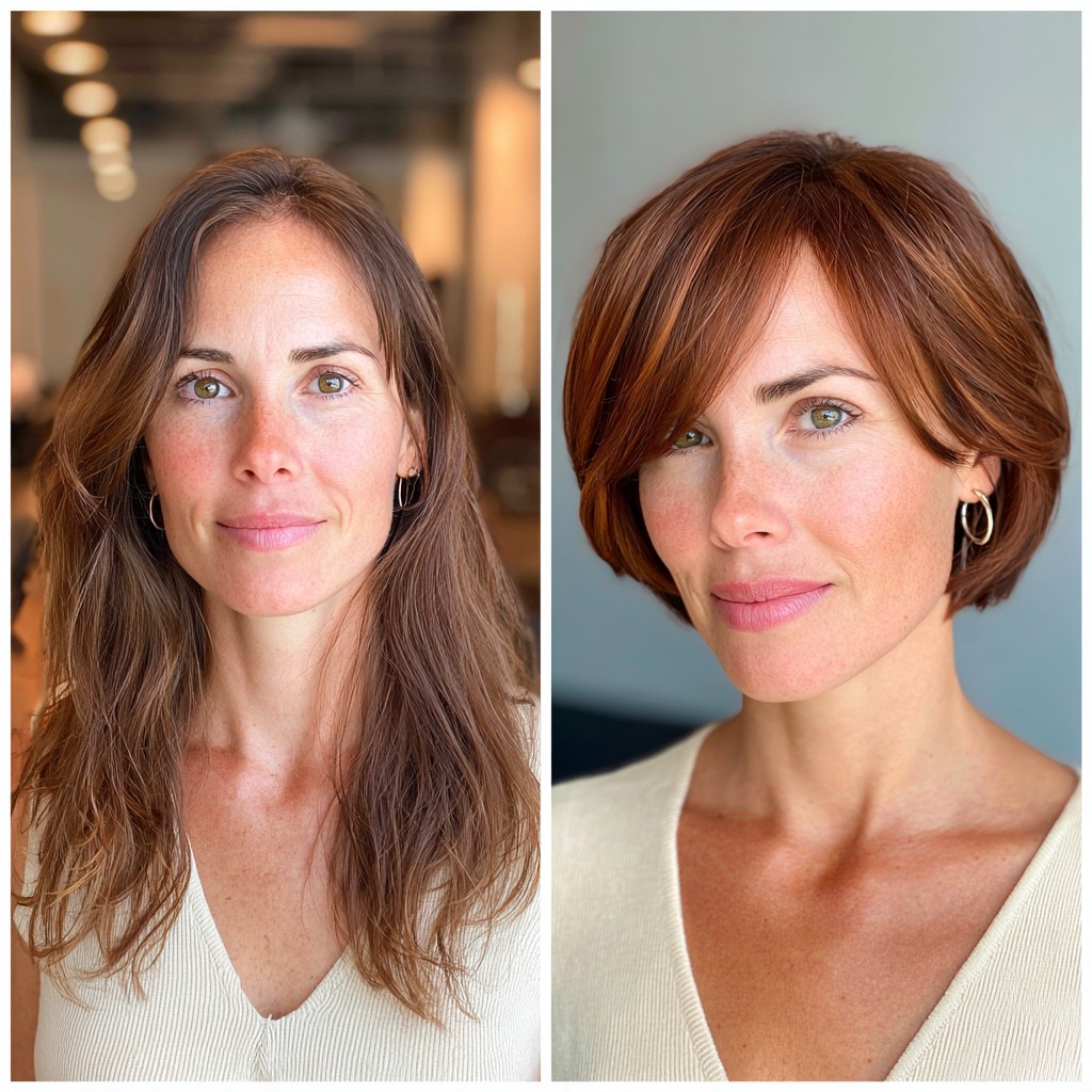 Chic Copper Bob with Soft Waves