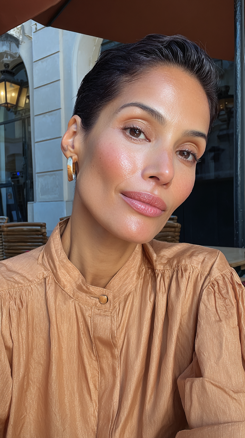 Chic Short Textured Crop with Glossy Finish