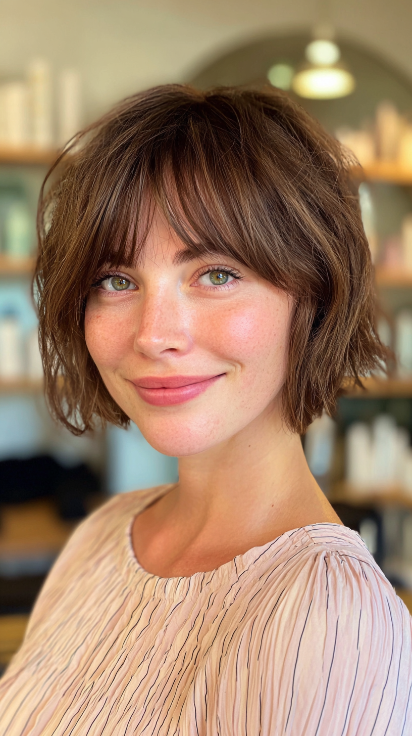Chic Textured French Bob with Face-Framing Layers