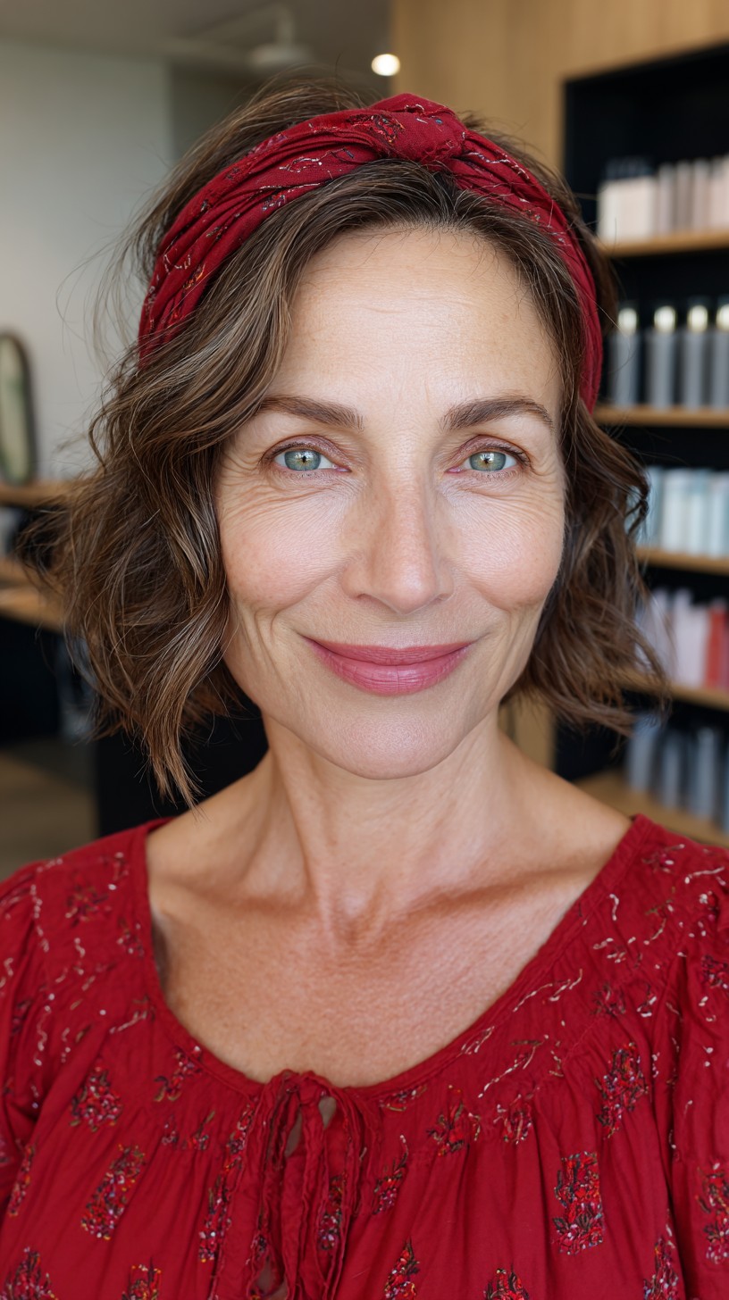 Chic Tousled Waves with Bohemian Headband