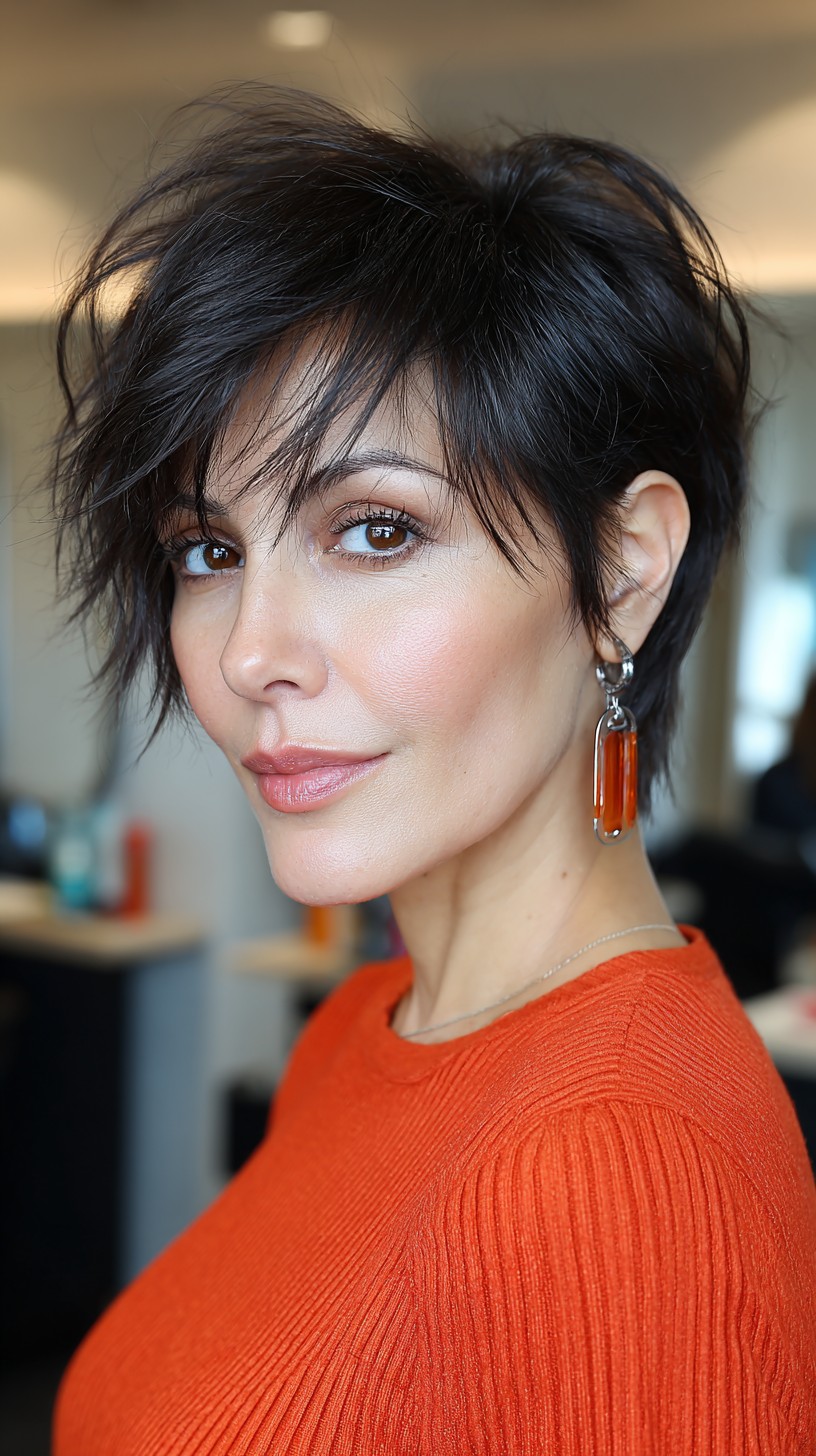 Choppy Raven Pixie with Textured Top