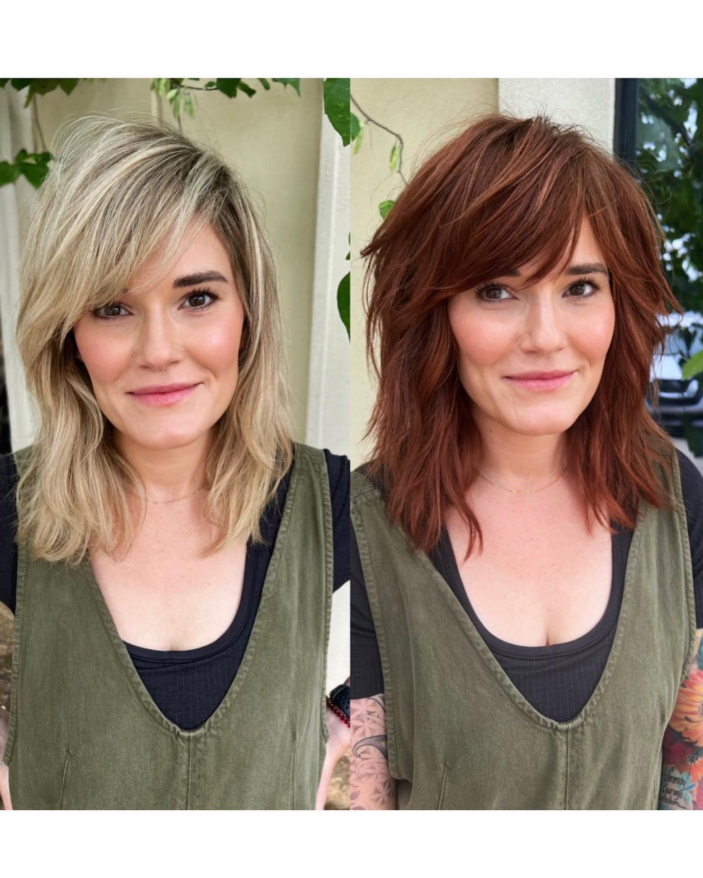Contrasting Dual-Tone Shaggy Bob
