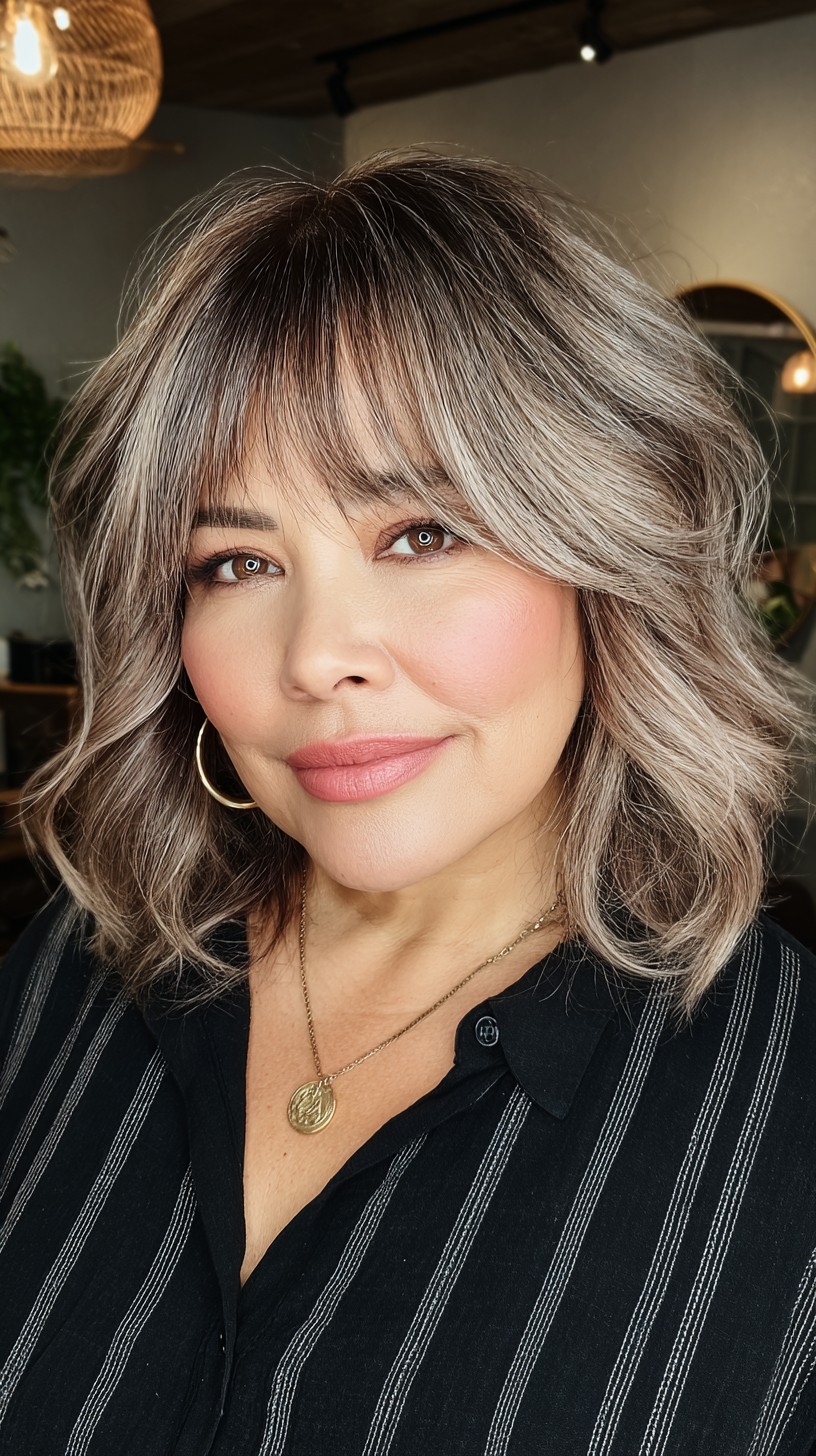 Dynamic Silver Balayage with Soft Waves