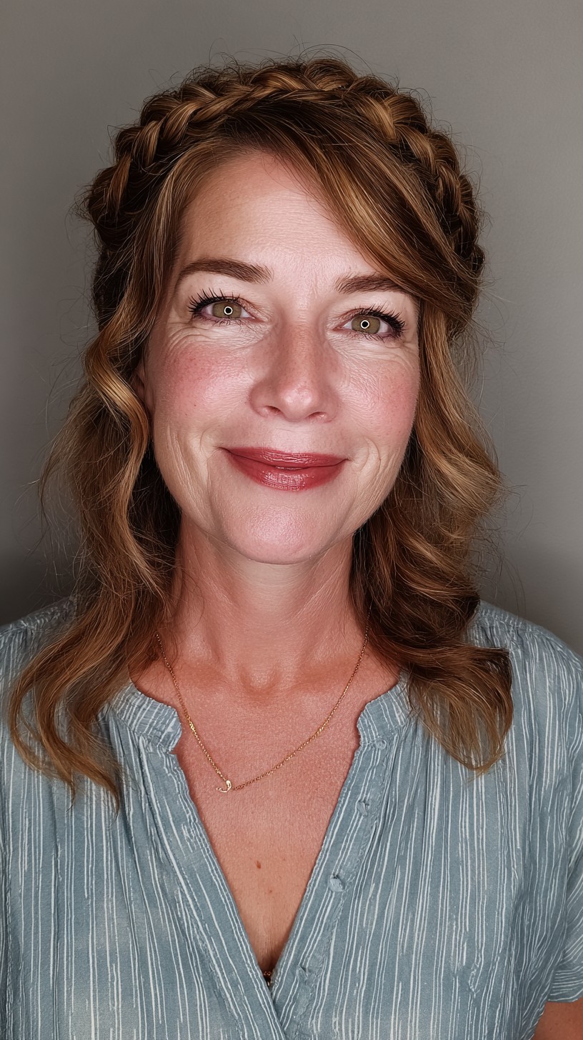 Effortless Crown Braid for Medium Textured Hair