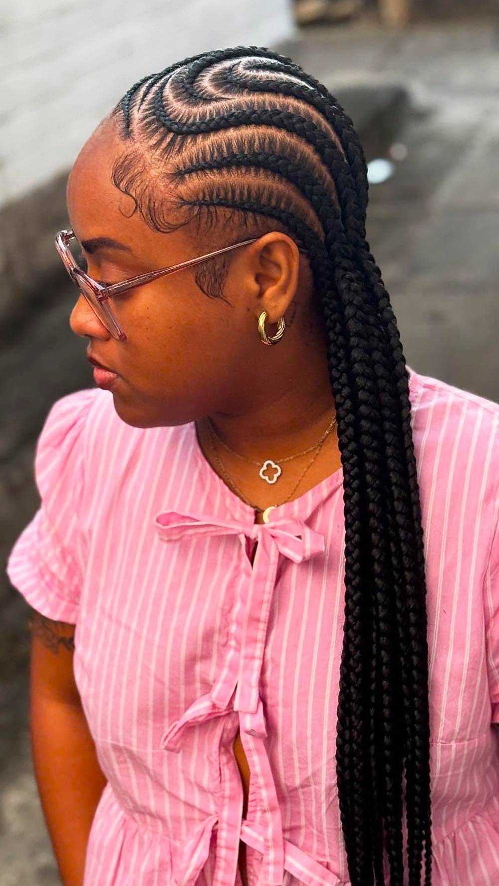 Elegant Cornrow Braids with Subtle Waves