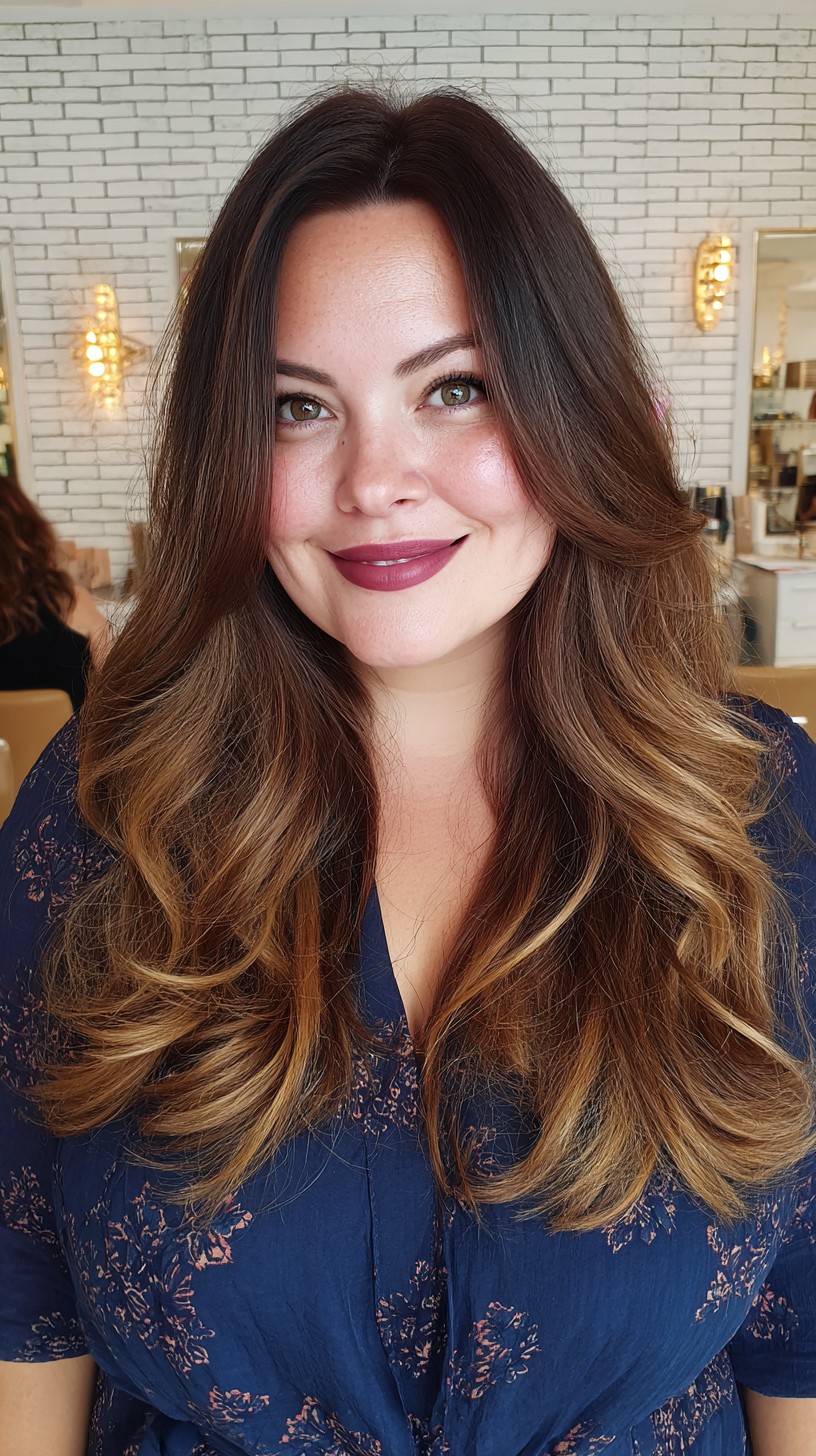 Flowing Dark-to-Light Ombre with Soft Waves
