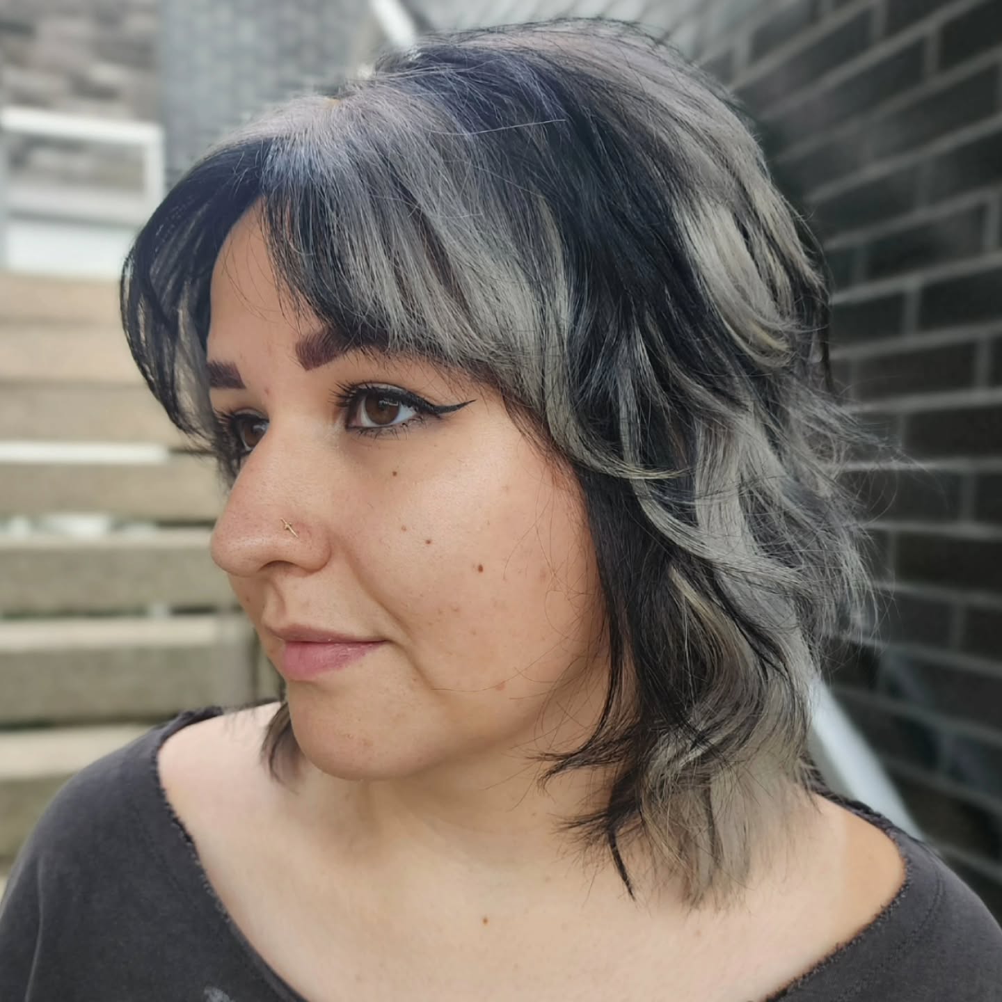 Funky Two-Tone Curly Lob