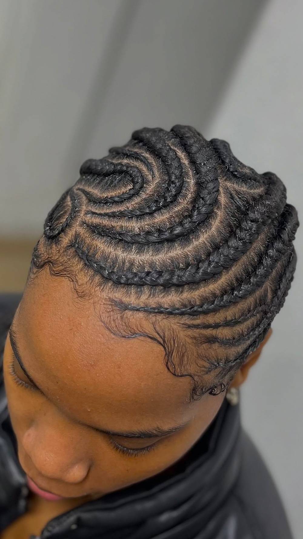 Intricate Swirling Cornrow Braids