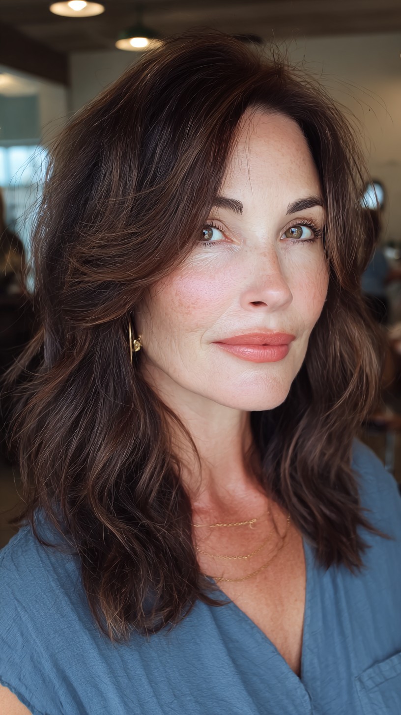 Lush Chocolate Waves with Subtle Highlights