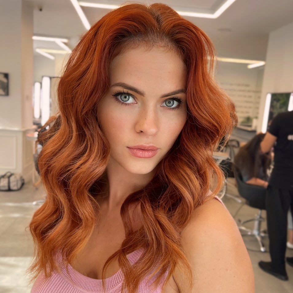 Lush Copper Curls with Subtle Graduation