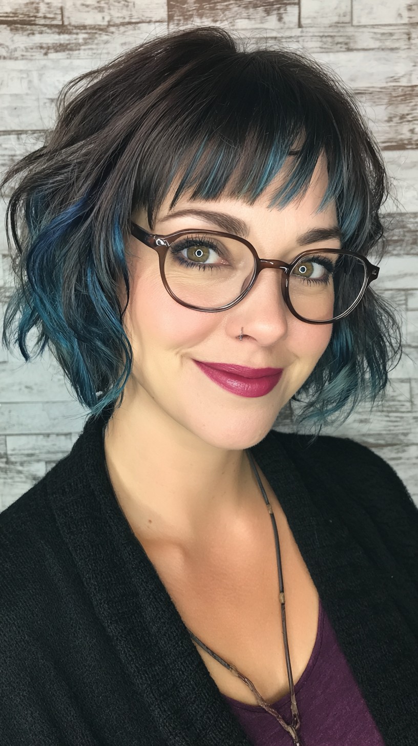 Ondas azul medianoche con detalles verde azulado