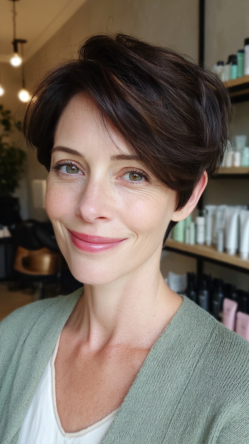 Modern Chocolate Feathered Pixie