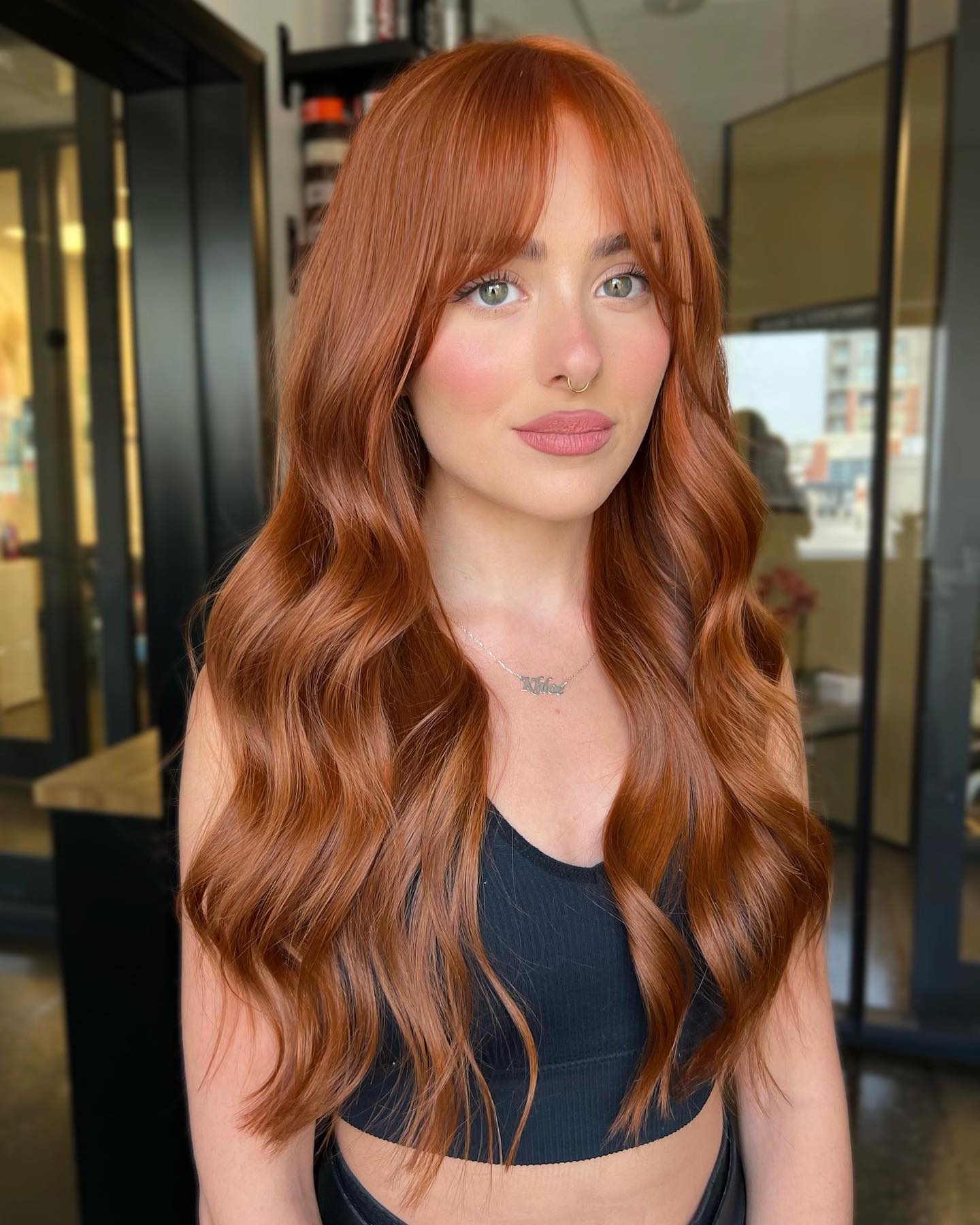 Rich Cinnamon Silk Cascade with Delicate Fringe