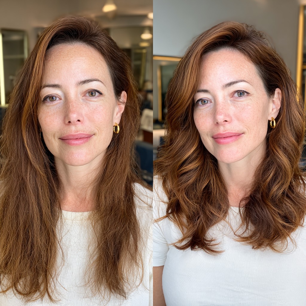 Seamless Brunette to Vibrant Waves Transformation