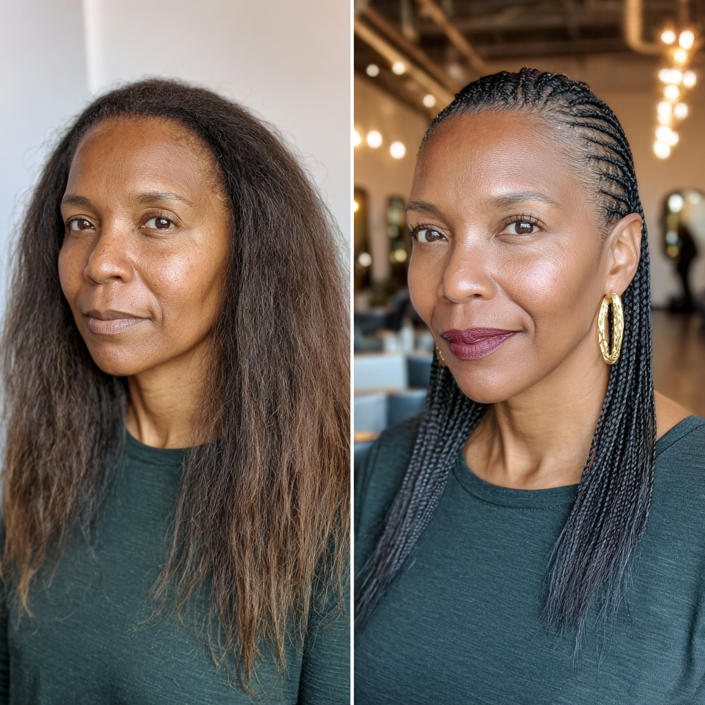 Sleek and Polished Cornrow Braids with Length