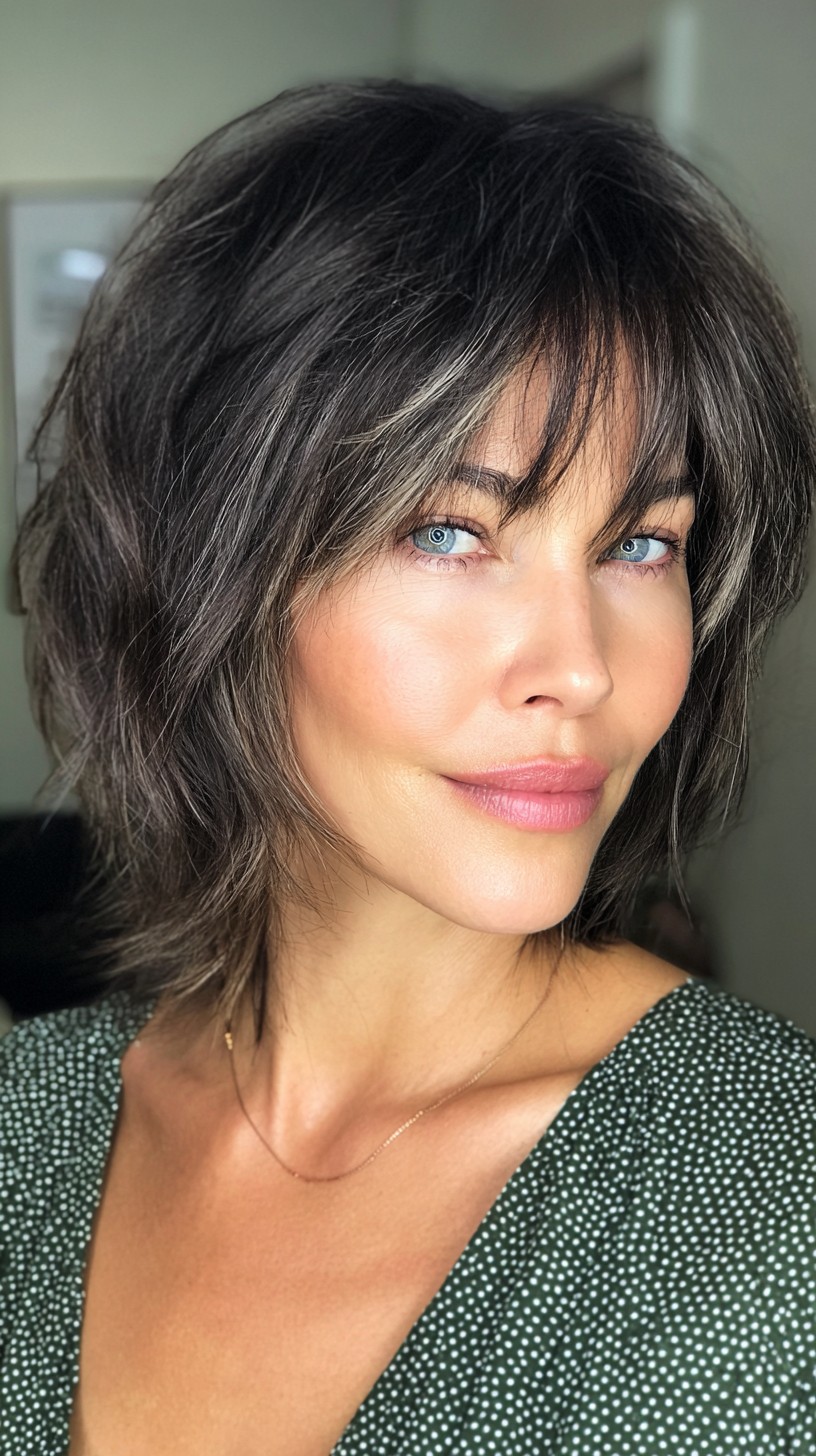 Sleek Asymmetrical Bob with Soft Fringe