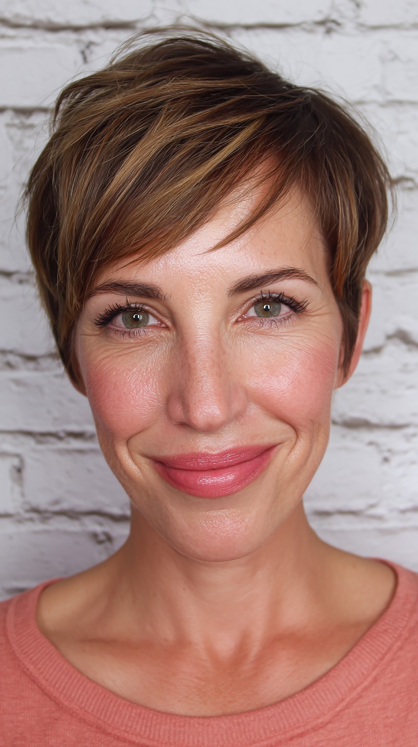 Sleek Auburn Pixie with Textured Layers