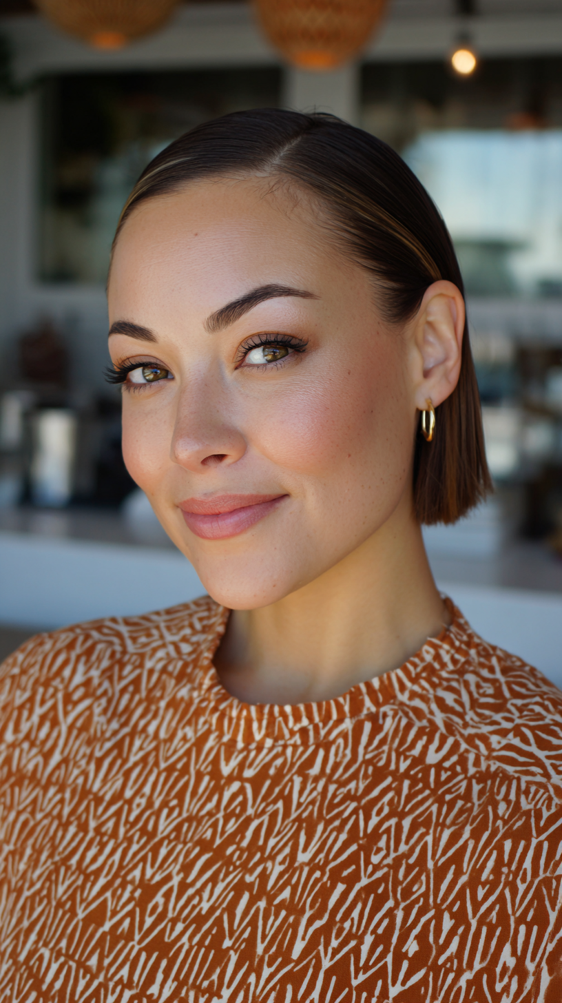 Sleek Chin-Length Bob with Subtle Shine