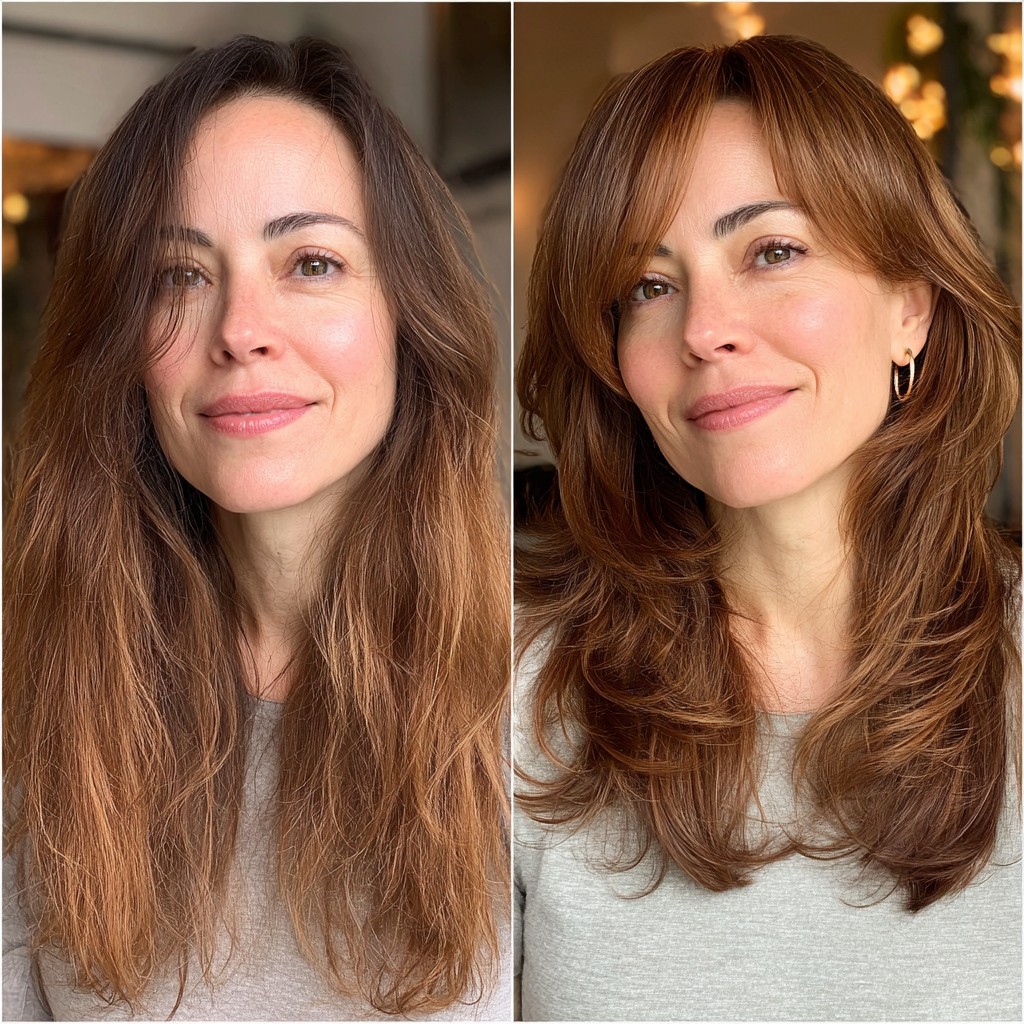 Sleek Copper Transformation with Voluminous Ends