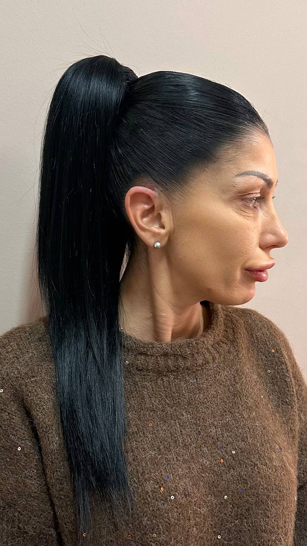 Sleek High Ponytail with Glossy Finish