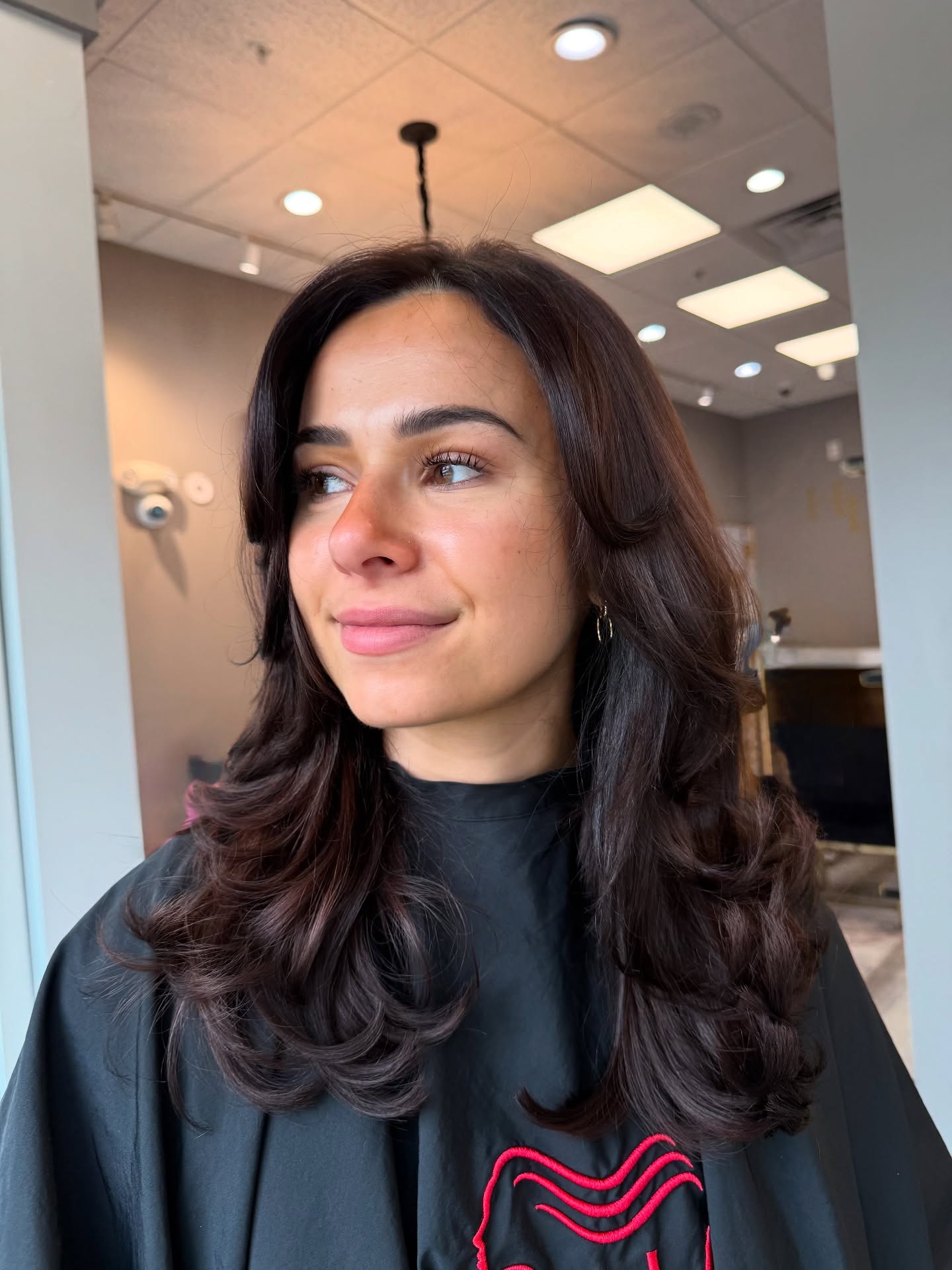 Subtle Chestnut Curls with Textured Ends