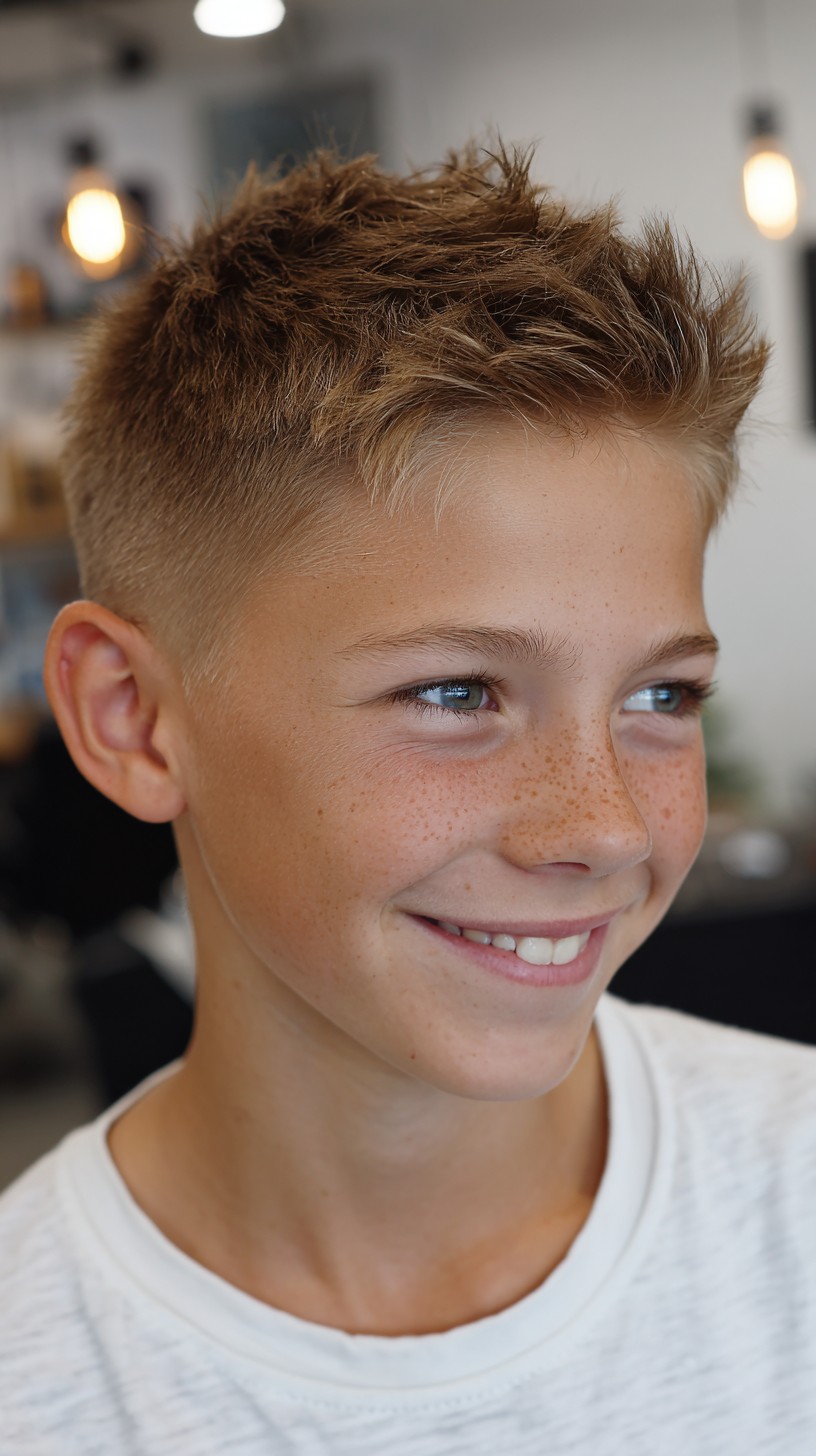 Textured Blonde Crop with Graduated Sides