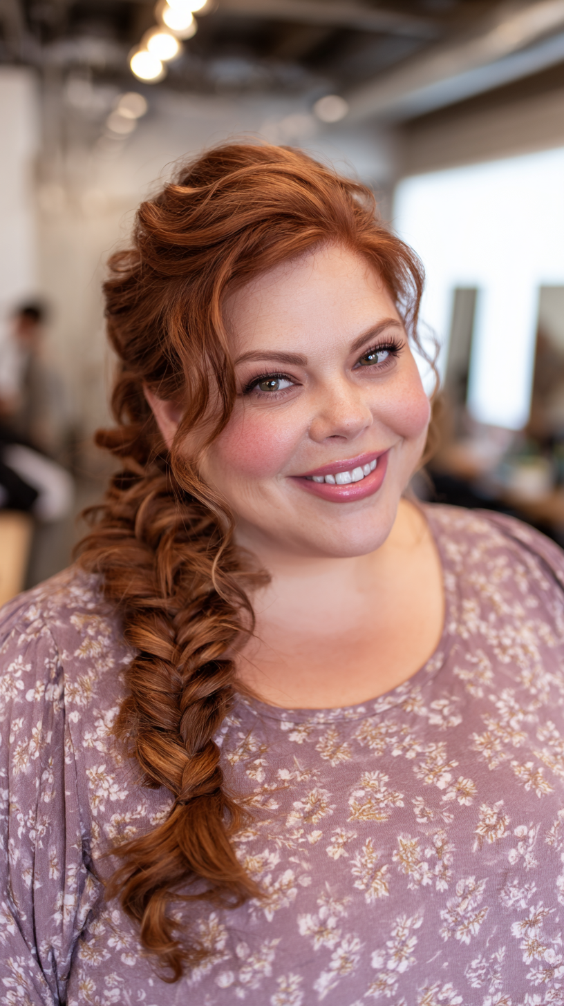 Textured Side Braid with Soft Waves