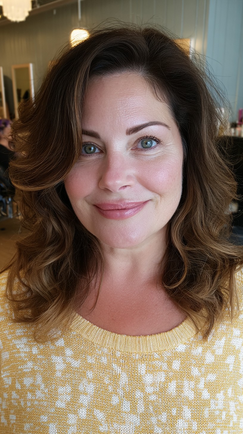 Textured Waves with Caramel Highlights