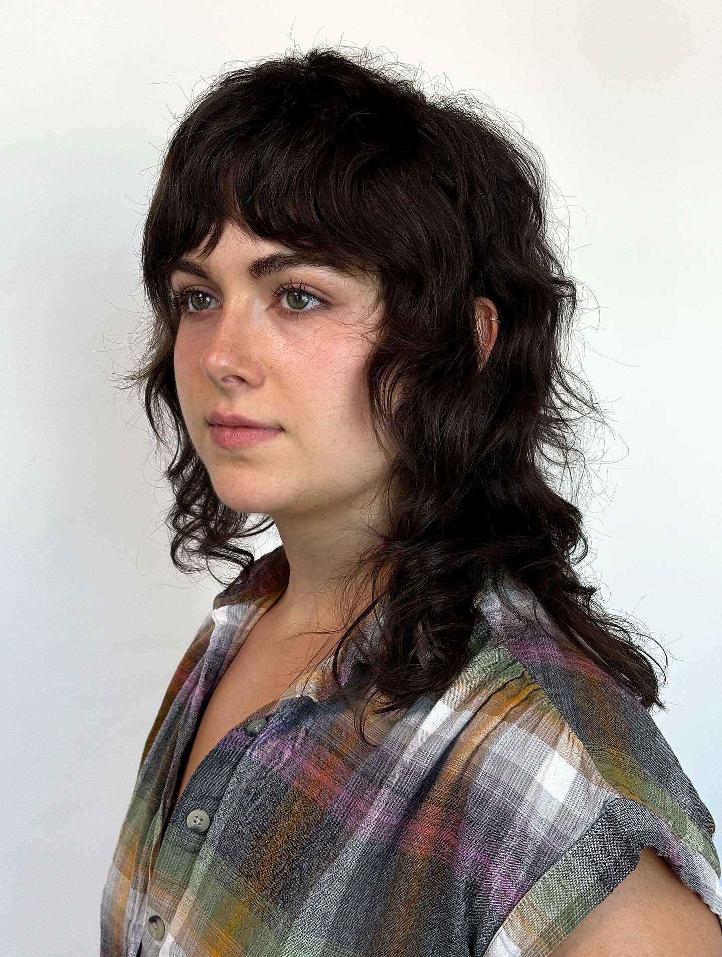 Textured Wavy Shag with Feathered Bangs