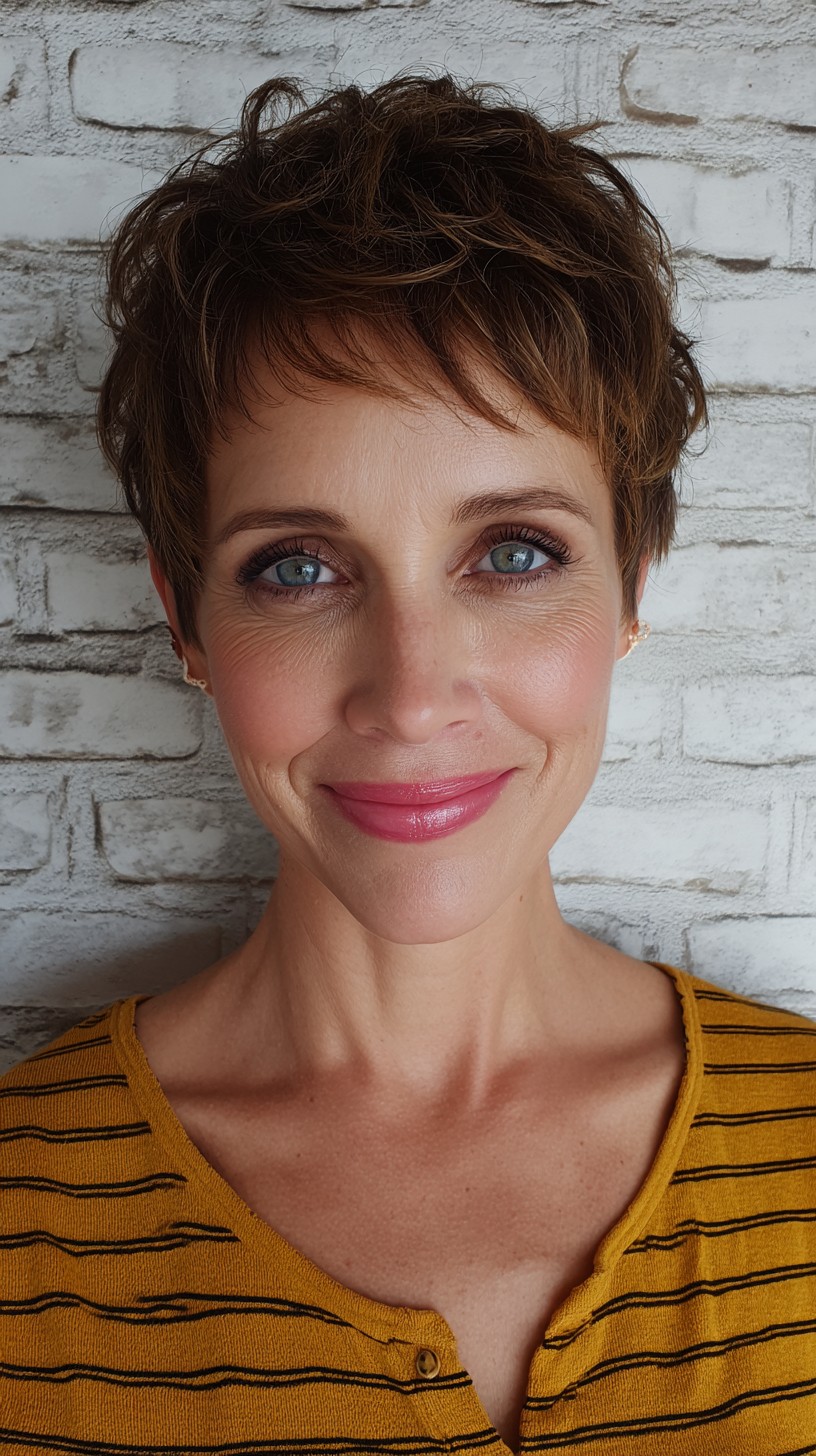 Vibrant Auburn Textured Crop with Defined Fringes