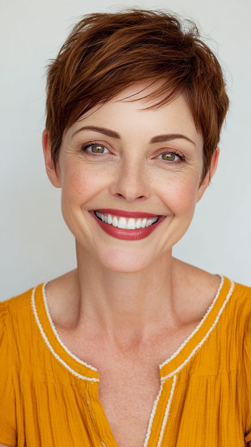 Vibrant Auburn Tousled Pixie