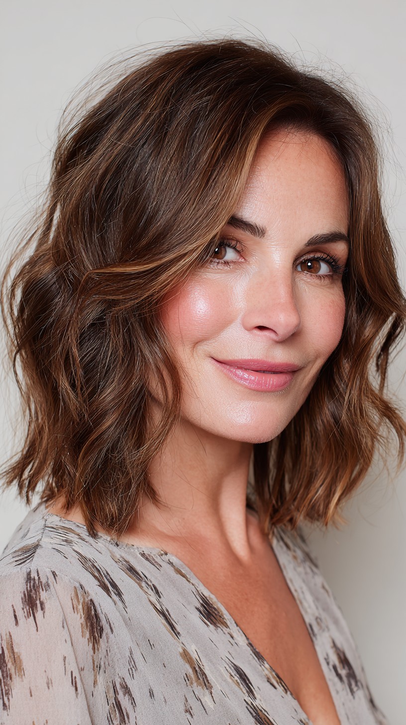 Vibrant Chestnut Waves with Soft Layering