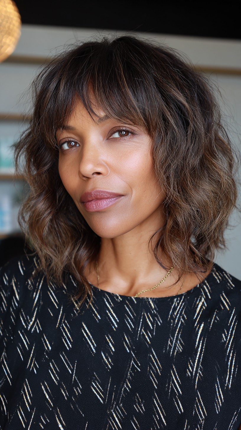 Modern Chestnut Waves with Luminous Highlights