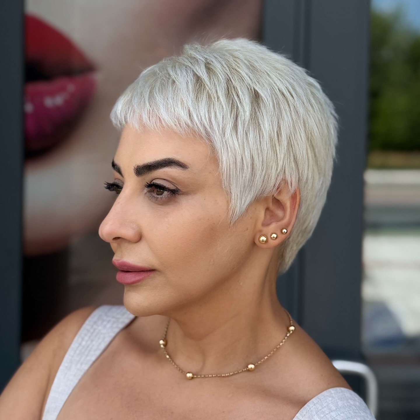 Platinum Textured Pixie with Tapered Sides