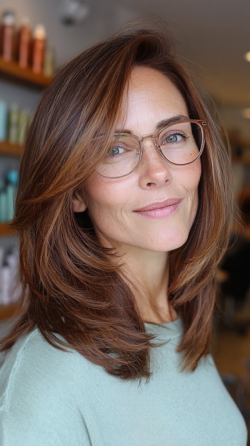 Warm Chestnut Layers with Subtle Face-Framing