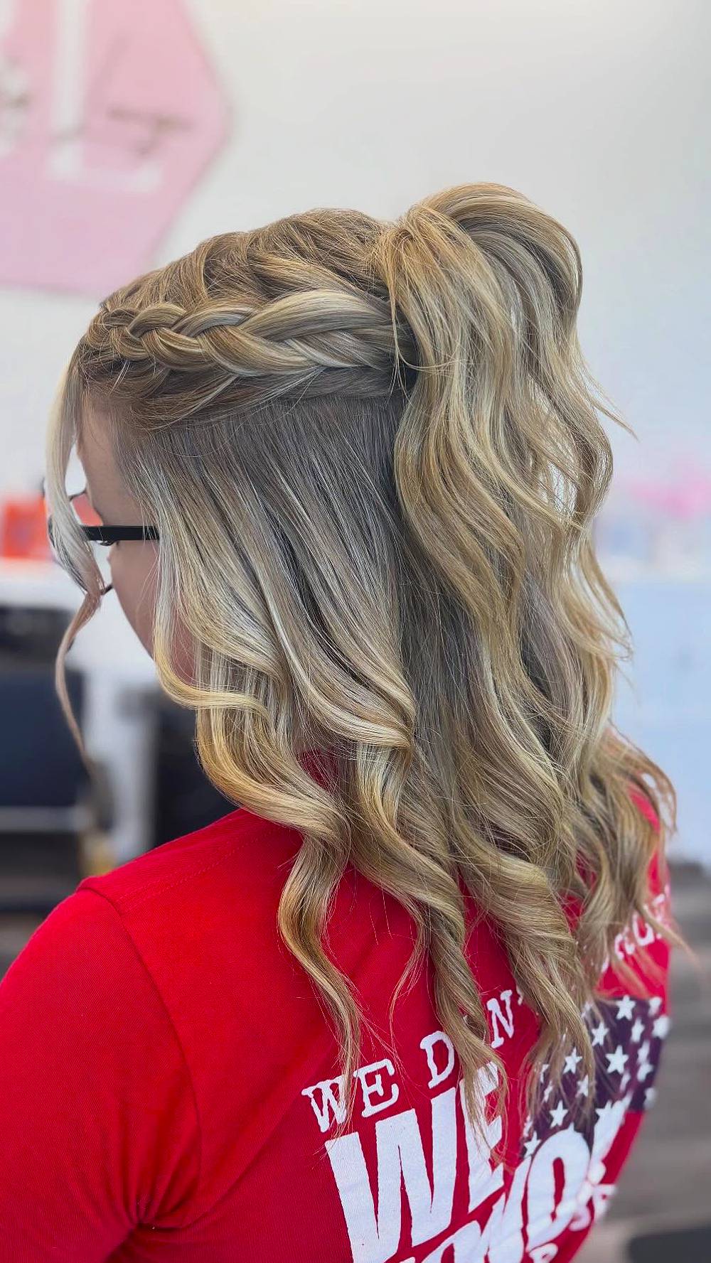 Chic Braided Half-Up with Loose Waves