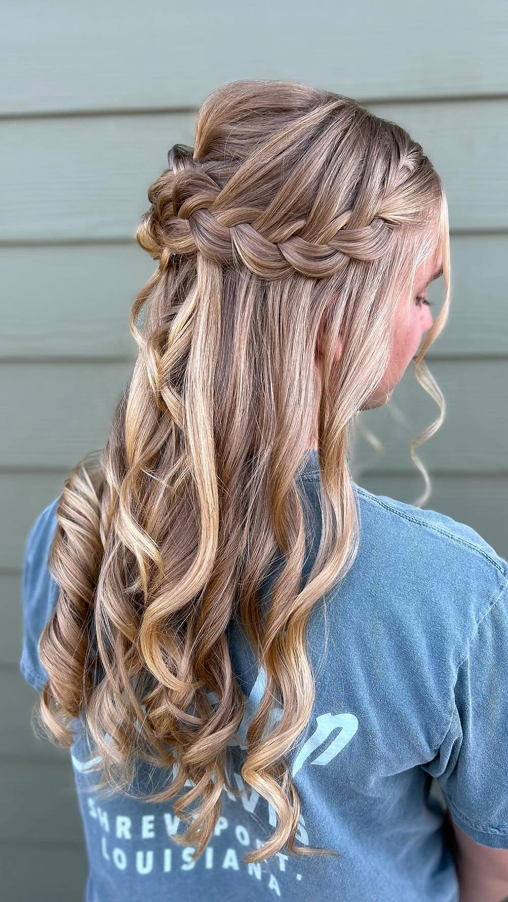Elegant Braided Half-Up with Loose Curls