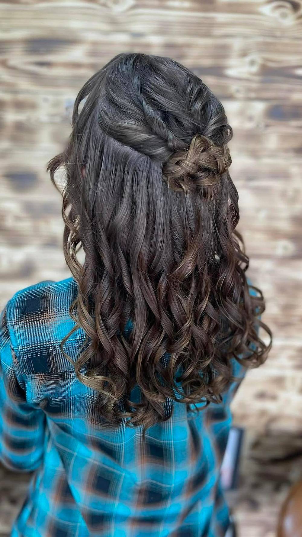 Intricate Half-Up Braided Curls
