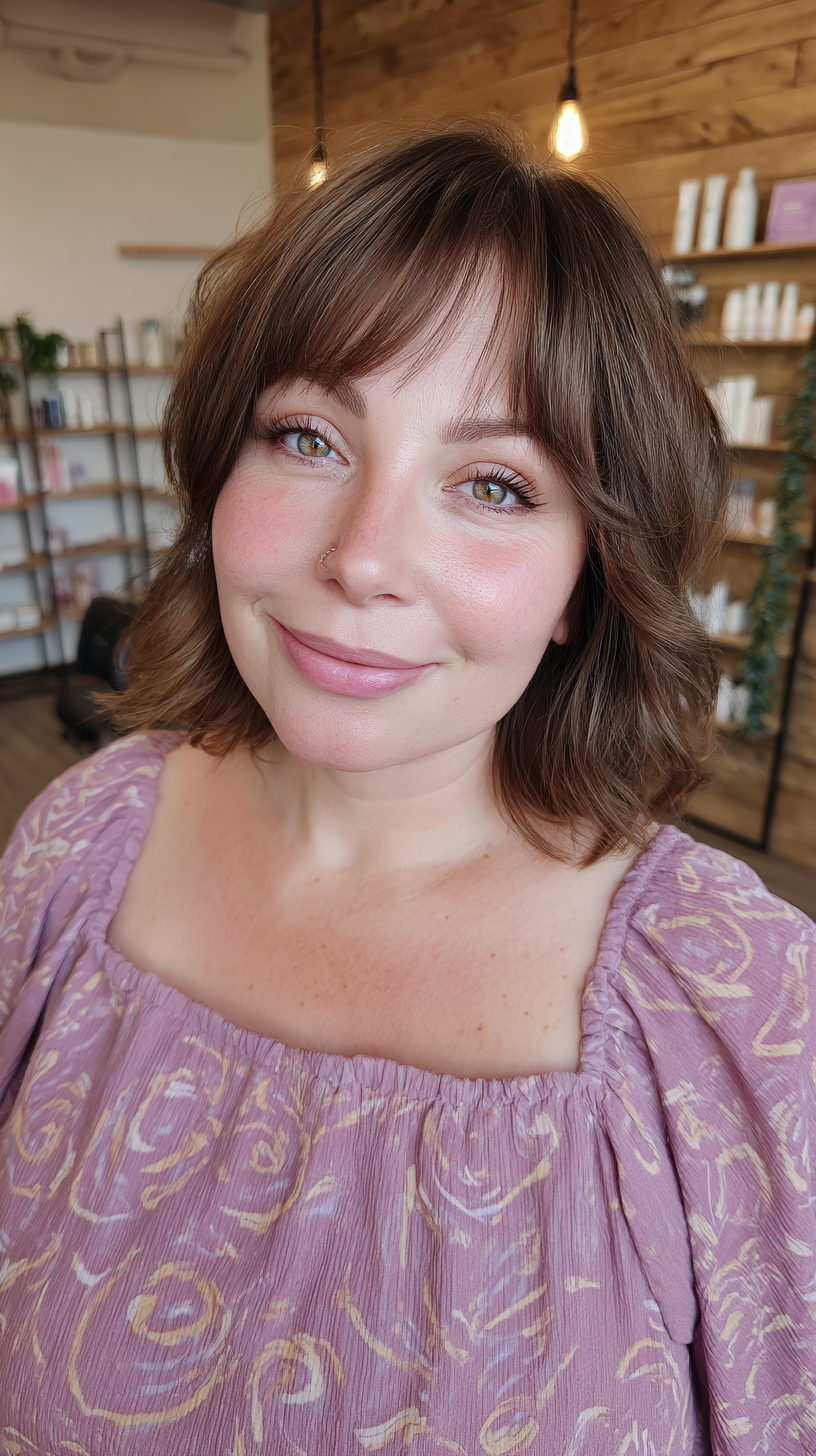 Playful Layered Messy French Bob with Subtle Waves